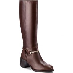 Kozaki SOLO FEMME - 24714-02-I10/000-01-00 Brąz. Szare buty zimowe damskie marki Solo Femme, z materiału, na szpilce. W wyprzedaży za 419,00 zł.