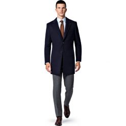 Płaszcz Granatowy Regent. Niebieskie płaszcze męskie LANCERTO, na zimę, m, bez wzorów, z bawełny, eleganckie, bez kaptura. Za 799,90 zł.