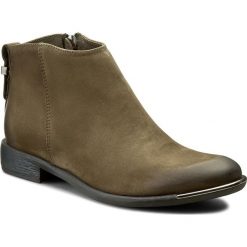 Botki CARINII - B3707 I43-000-PSK-507. Zielone buty zimowe damskie Carinii, z materiału, na obcasie. W wyprzedaży za 239,00 zł.