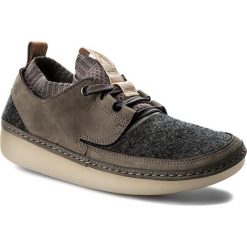 Półbuty CLARKS - Nature IV. 261276524 Dark Grey Combi. Szare półbuty damskie skórzane marki Clarks, na płaskiej podeszwie. W wyprzedaży za 309,00 zł.