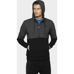Bluza męska BLM004 - głęboka czerń. Bluzy męskie s, bez wzorów, z dzianiny, z kapturem, bez rękawów, z kapturem. W wyprzedaży za 129,99 zł.