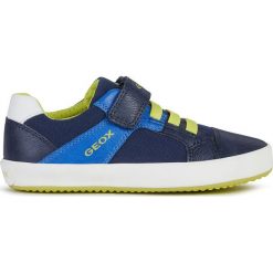 Geox - Buty dziecięce. Niebieskie trampki chłopięce Geox, bez wzorów, z gumy, sportowe, z okrągłym noskiem, bez zapięcia. Za 179,90 zł.