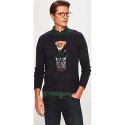 Polo Ralph Lauren - Sweter. Niebieskie swetry męskie Polo Ralph Lauren, s, z aplikacjami, z wełny, z okrągłym kołnierzem, bez kaptura. W wyprzedaży za 1099,00 zł.