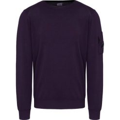 Sweter C.P. COMPANY COTTON CREPE LENS. Niebieskie swetry męskie CP Company, bez wzorów, z bawełny, klasyczne, z okrągłym kołnierzem, bez kaptura. Za 780,00 zł.