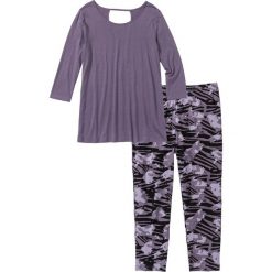 Piżamy damskie: Piżama z legginsami 3/4 bonprix lila z nadrukiem
