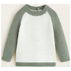 Mango Kids - Sweter dziecięcy Yale 80-104 cm. Żółte swetry chłopięce Mango Kids, bez wzorów, z bawełny, z okrągłym kołnierzem. W wyprzedaży za 35,90 zł.