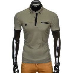 Koszulki polo: KOSZULKA MĘSKA POLO BEZ NADRUKU S912 – KHAKI