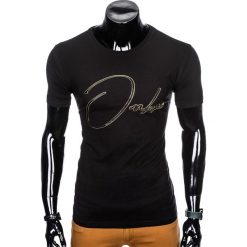 T-SHIRT MĘSKI Z NADRUKIEM S989 - CZARNY. Czarne t-shirty męskie z nadrukiem marki Ombre Clothing, m. Za 29,00 zł.