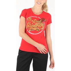 SuperDry Koszulka Czerwony. Czerwone koszulki damskie Superdry, xs, z nadrukiem, z bawełny, bez kołnierzyka. Za 180,95 zł.