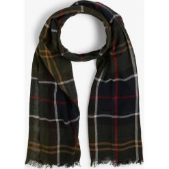 Barbour - Szalik męski z dodatkiem lnu, zielony. Zielone szaliki męskie Barbour, w kratkę. Za 229,95 zł.