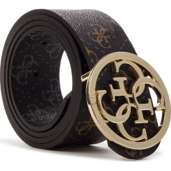 Pasek Damski GUESS - BW7094 VIN40 BROWN/COAL. Brązowe paski damskie Guess, z aplikacjami, ze skóry ekologicznej. Za 229,00 zł.