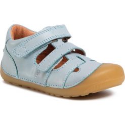 Sandały BUNDGAARD - Petit Sandal BG202066 S Jeans Mint 617. Niebieskie sandały dziewczęce Bundgaard, z jeansu, bez zapięcia. Za 249,00 zł.