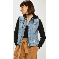 Tally Weijl - Kurtka. Niebieskie kurtki damskie TALLY WEIJL, z bawełny, krótkie, z kapturem. W wyprzedaży za 129,90 zł.