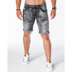 KRÓTKIE SPODENKI MĘSKIE JEANSOWE W115 - CZARNE. Czarne spodenki jeansowe męskie marki Inny, m. Za 47,20 zł.