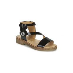 Sandały Kickers EUREKA. Czarne sandały damskie marki Kickers, bez wzorów, bez obcasa, bez zapięcia. Za 351,20 zł.