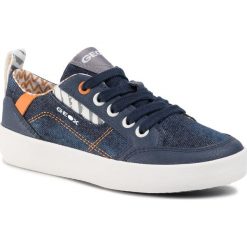 Sneakersy GEOX - J Kilwi B. B J02A7B 013BU C0057 M Blue/Orange. Niebieskie trampki chłopięce Geox, bez wzorów, ze skóry ekologicznej, na sznurówki. W wyprzedaży za 179,00 zł.
