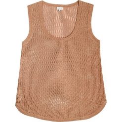Top "Calia" w kolorze jasnobrązowym. Pomarańczowe bluzki damskie Ateliers de la maille Paris, bez wzorów, z kaszmiru, z okrągłym kołnierzem. W wyprzedaży za 171,95 zł.