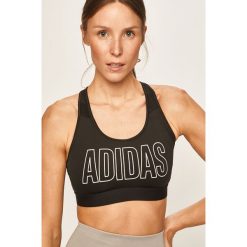 Adidas Performance - Biustonosz sportowy. Czarne biustonosze sportowe damskie adidas Performance, s, z nadrukiem, z elastanu. Za 129,90 zł.