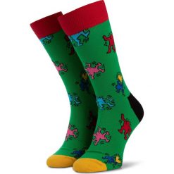 Skarpety Wysokie Unisex HAPPY SOCKS - KEH01-7300 Kolorowy Zielony. Zielone skarpetki damskie w kolorowe wzory, z elastanu. Za 54,90 zł.