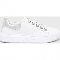Guess Jeans - Buty. Szare buty sportowe damskie Guess Jeans, z aplikacjami, z gumy. Za 579,90 zł.