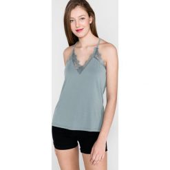 Vero Moda Milla Podkoszulek Niebieski Szary. Szare podkoszulki damskie Vero Moda, xl, w koronkowe wzory, z materiału, bez rękawów. Za 111,95 zł.
