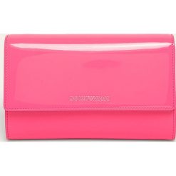 Emporio Armani - Portfel. Różowe portfele damskie Emporio Armani, w paski, z bawełny. W wyprzedaży za 499,90 zł.
