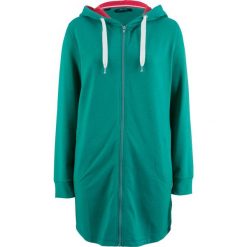 Bluza rozpinana z długim rękawem bonprix dymny szmaragdowy. Niebieskie bluzy rozpinane damskie bonprix, z długim rękawem, długie. Za 79,99 zł.