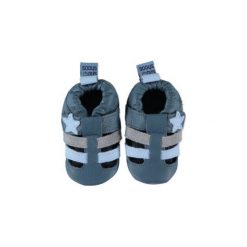 Shooshoos Boys Baby Buty do raczkowania SIROCCO blue - niebieski. Niebieskie buciki niemowlęce Shooshoos, ze skóry, bez zapięcia. Za 99,00 zł.