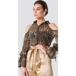 Koszule body: NA-KD Trend Koszula z wycięciami na ramionach – Multicolor