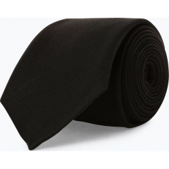 Andrew James - Krawat jedwabny męski, czarny. Czarne krawaty męskie Andrew James, z jedwabiu, eleganckie. Za 129,95 zł.