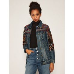 Kurtka jeansowa Desigual Athlas Park 20WWED19. Niebieskie kurtki damskie Desigual, l, bez wzorów, z jeansu, bez kaptura. Za 849,00 zł.