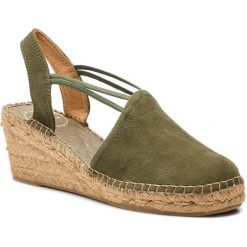 Espadryle TONI PONS - Tremp Caqui. Zielone espadryle damskie Toni Pons, bez wzorów, ze skóry, bez obcasa, na obcasie. Za 229,00 zł.