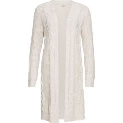 Sweter bez zapięcia bonprix kremowy beżowy. Brązowe swetry damskie bonprix, bez wzorów, bez rękawów, bez kaptura. Za 109,99 zł.