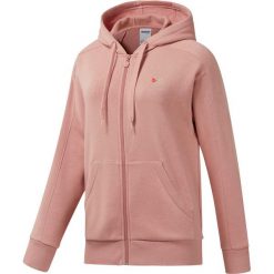 F FLEECE FZ HOODY. Różowe bluzy damskie Reebok, bez wzorów, z bawełny, bez rękawów, bez kaptura. Za 179,99 zł.