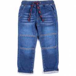 Spodnie. Niebieskie spodnie chłopięce marki FOOTBALL TEAM, z elastanu. Za 39,90 zł.