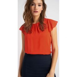 T-shirty damskie: Koszulka bimaterial z zakładkami