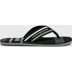 Tommy Hilfiger - Japonki Striped Beach. Czarne kapcie męskie TOMMY HILFIGER, ze skóry. Za 179,90 zł.