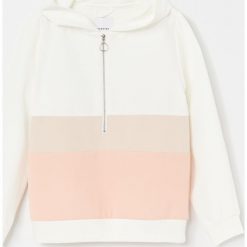 Bluza z łączonych materiałów -. Bluzy damskie Reserved, bez wzorów, z materiału, bez rękawów, bez kaptura. Za 69,99 zł.