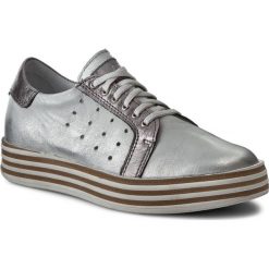 Sneakersy SIMEN - 0460 VS14 Kryszt.Srebro/VS14 Kryszt. Szare półbuty damskie marki Simen, bez wzorów, ze skóry, bez obcasa, na obcasie, bez zapięcia. W wyprzedaży za 219,00 zł.