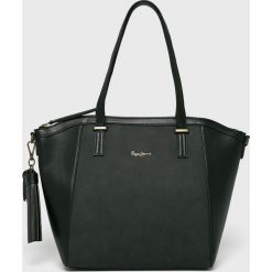 Pepe Jeans - Torebka Bitmat. Brązowe torebki klasyczne damskie Pepe Jeans, w paski, z poliesteru, casualowe, na ramię, średnie, bez dodatków. Za 319,90 zł.