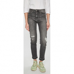 Tommy Hilfiger - Jeansy Riverpoint. Szare jeansy damskie slim TOMMY HILFIGER, z podwyższonym stanem. Za 599,90 zł.