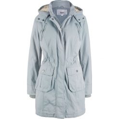 Parka bawełniana ocieplana bonprix srebrny metaliczny. Szare parki damskie bonprix, bez wzorów, z bawełny, bez kaptura. Za 169,99 zł.