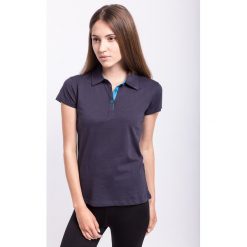 Koszulka polo damska TSD050z - granatowy. Niebieskie bluzki sportowe damskie marki 4f, na zimę, z bawełny. W wyprzedaży za 39,99 zł.