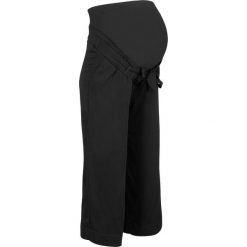 Spodnie ciążowe, szerokie nogawki bonprix czarny. Czarne spodnie damskie bonprix. Za 134,99 zł.
