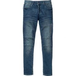 Dżinsy dresowe Skinny Fit Straight bonprix niebieski "stone used". Niebieskie jeansy męskie bonprix, m, bez wzorów. Za 99,99 zł.