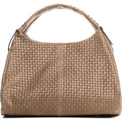 Shopper bag damskie: Skórzana torebka w kolorze szarobrązowym – 43 x 38 x 20 cm