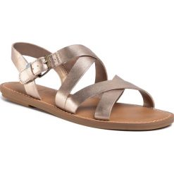 Sandały TOMS - Sicily 10015120 Rose Gold Metallic Leather. Żółte klapki damskie Toms, bez wzorów, ze skóry ekologicznej, bez obcasa, na obcasie. W wyprzedaży za 249,00 zł.