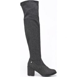 Big Star - Kozaki. Czarne buty zimowe damskie marki BIG STAR, z materiału, retro, z okrągłym noskiem, na obcasie. W wyprzedaży za 139,90 zł.