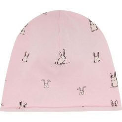 Czapka w kolorze jasnoróżowym. Różowe czapeczki niemowlęce Benetton Kids, bez wzorów, z bawełny. W wyprzedaży za 37,95 zł.