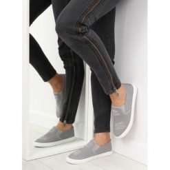 Trampki slip-on szare ALANNA. Szare buty sportowe damskie FunKee.pl, bez wzorów, z tkaniny, bez zapięcia. Za 58,09 zł.